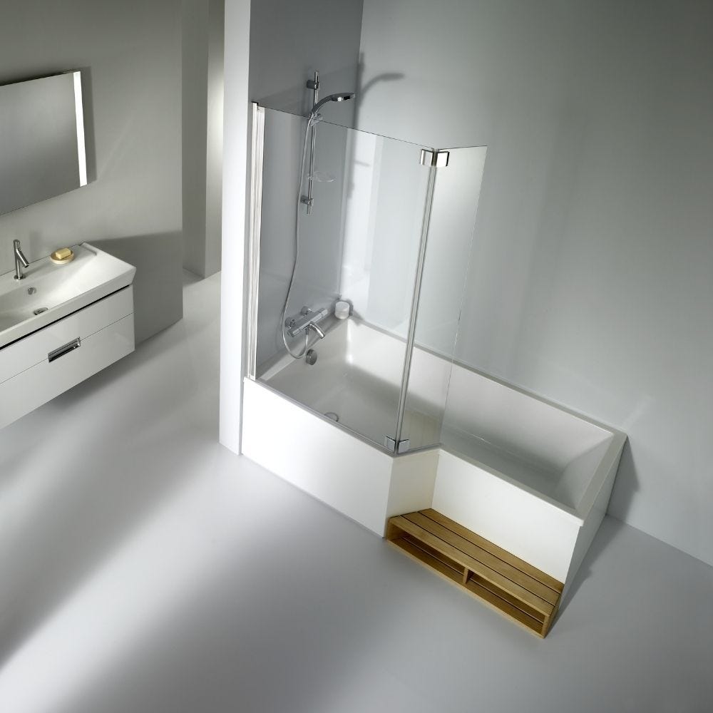Baignoire bain douche JACOB DELAFON compacte Neo + tablier de baignoire | 150 x 80 version gauche 8