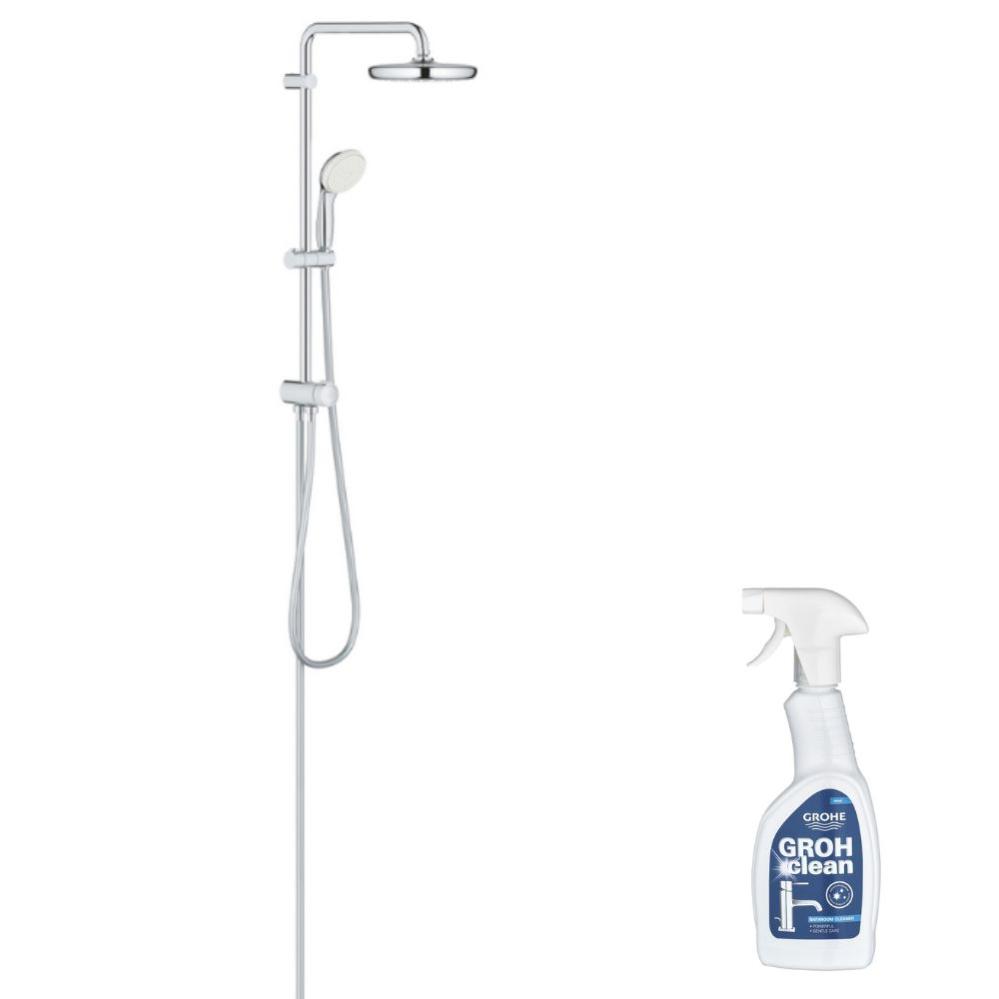 Tempesta System 210 Colonne de douche Grohe avec inverseur manuel + Nettoyant robinetterie Grohe GroheClean