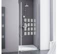 Schulte porte de douche pivotante, 90 x 192 cm, verre 5 mm anticalcaire, sérigraphie Cubic, style industriel, profilé aspect chromé