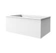 Tablier bain compatible toutes baignoires rectangulaires, installation angle, 180x90x60cm, Blanc Mat