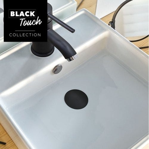 Bonde recoupable et siphon de lavabo ultra compact NANO Black 1