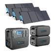 BLUETTI Kit complet de génerateur solaire 2200W Station énergie AC200MAX 2048Wh avec 2 x batteries d'extension 2048Wh et 3pcs panneaux solaires 200W