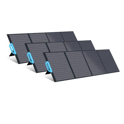 BLUETTI Kit de générateur solaire 5100Wh avec 3 panneaux solaires de 200 W groupe électrogène solaire station énergie mobile et domestique extensible