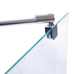 Schulte paroi de douche fixe à l'italienne, 90 x 200 cm, verre 6 mm transparent, Walk In, profilé aspect chromé à clipser, verre brume 2