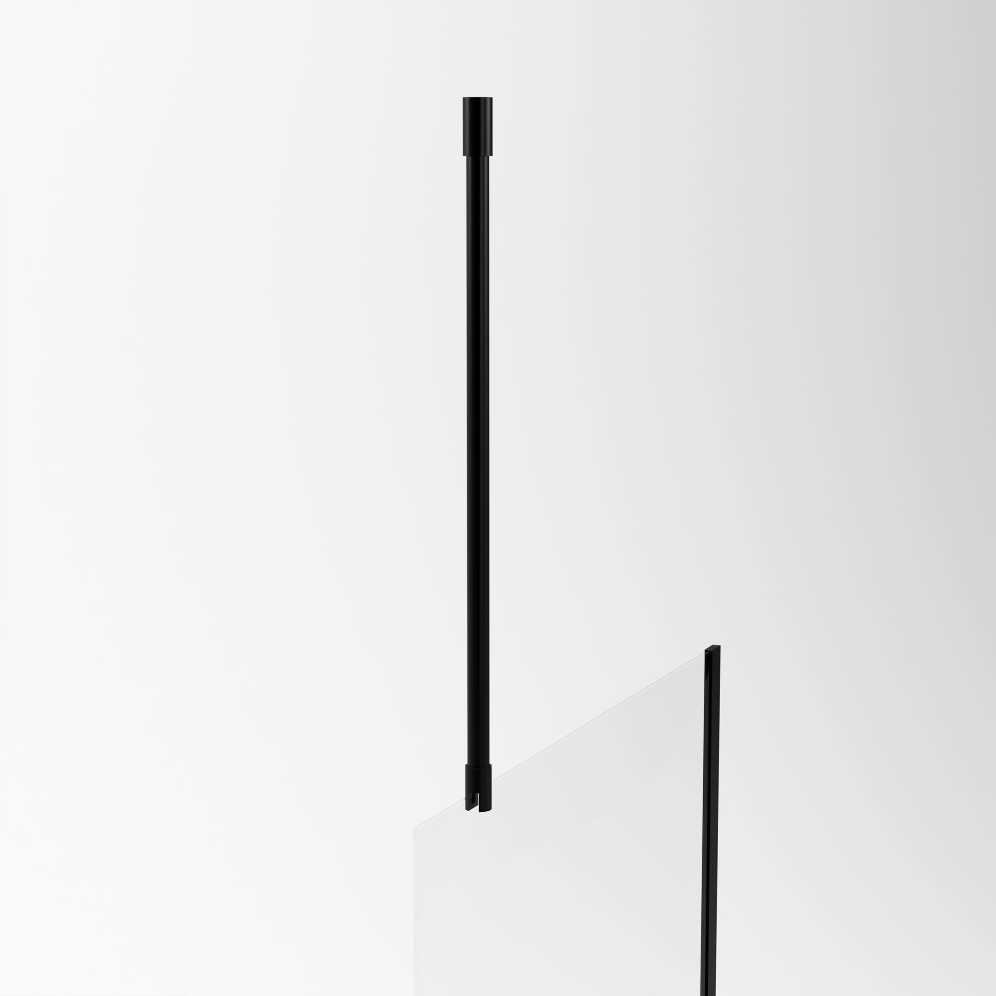 Barre de fixation plafond pour douche a l'italienne laque NOIR MAT - 60cm RECOUPABLE 2