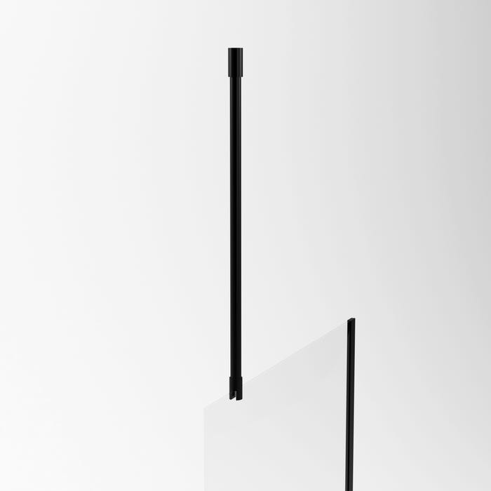Barre de fixation plafond pour douche a l'italienne laque NOIR MAT - 60cm RECOUPABLE 2