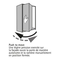 Kit de base push to move pour porte pliante - Côté de ferrage : Droit - Charge : 12 kg - Décor : Gris - Pour porte larg 2