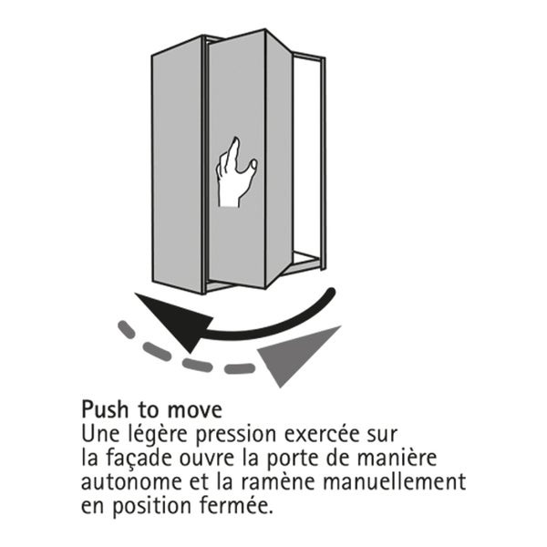 Kit de base push to move pour porte pliante - Côté de ferrage : Droit - Charge : 12 kg - Décor : Gris - Pour porte larg 2