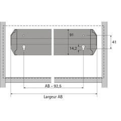 Tiroir métallique - Pour tiroir de largeur : 371 mm - Pour caisson de largeur : 435 mm - HETTICH 1
