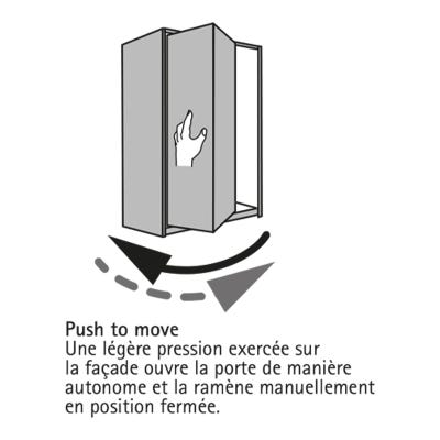 Kit de base push to move pour porte pliante - Côté de ferrage : Droit - Charge : 5 kg - Décor : Gris - Pour porte large 2