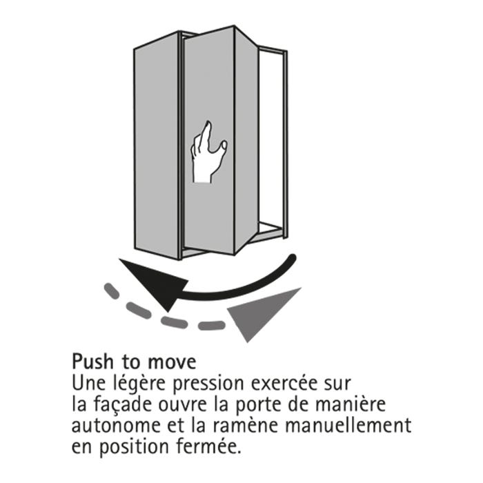 Kit de base push to move pour porte pliante - Côté de ferrage : Droit - Charge : 12 kg - Décor : Blanc - Pour porte lar 2
