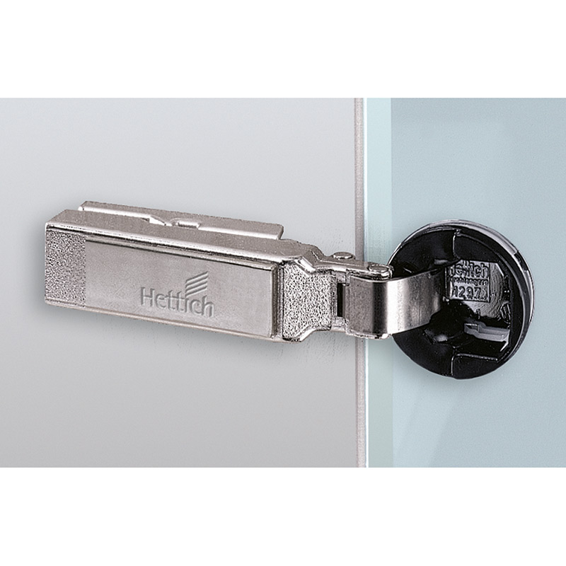 Intermat 9904 95° porte verre - Base : 11 mm - Coudure : 0 mm - Montage : En applique - HETTICH