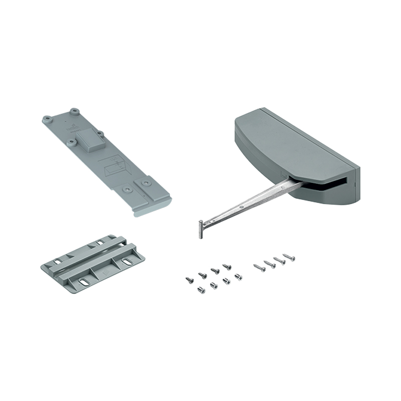 Kit de base push to move pour porte pliante - Côté de ferrage : Gauche - Charge : 12 kg - Décor : Gris - Pour porte lar