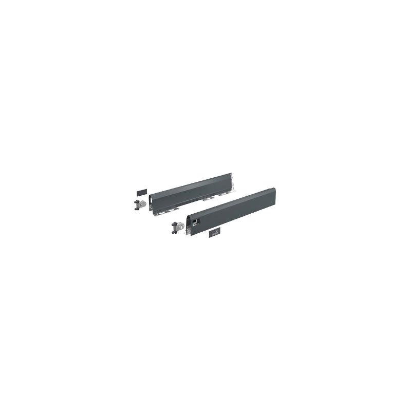 Kit arcitech hauteur 94 anthracite pour paroi arrière acier - Longueur : 450 mm - HETTICH