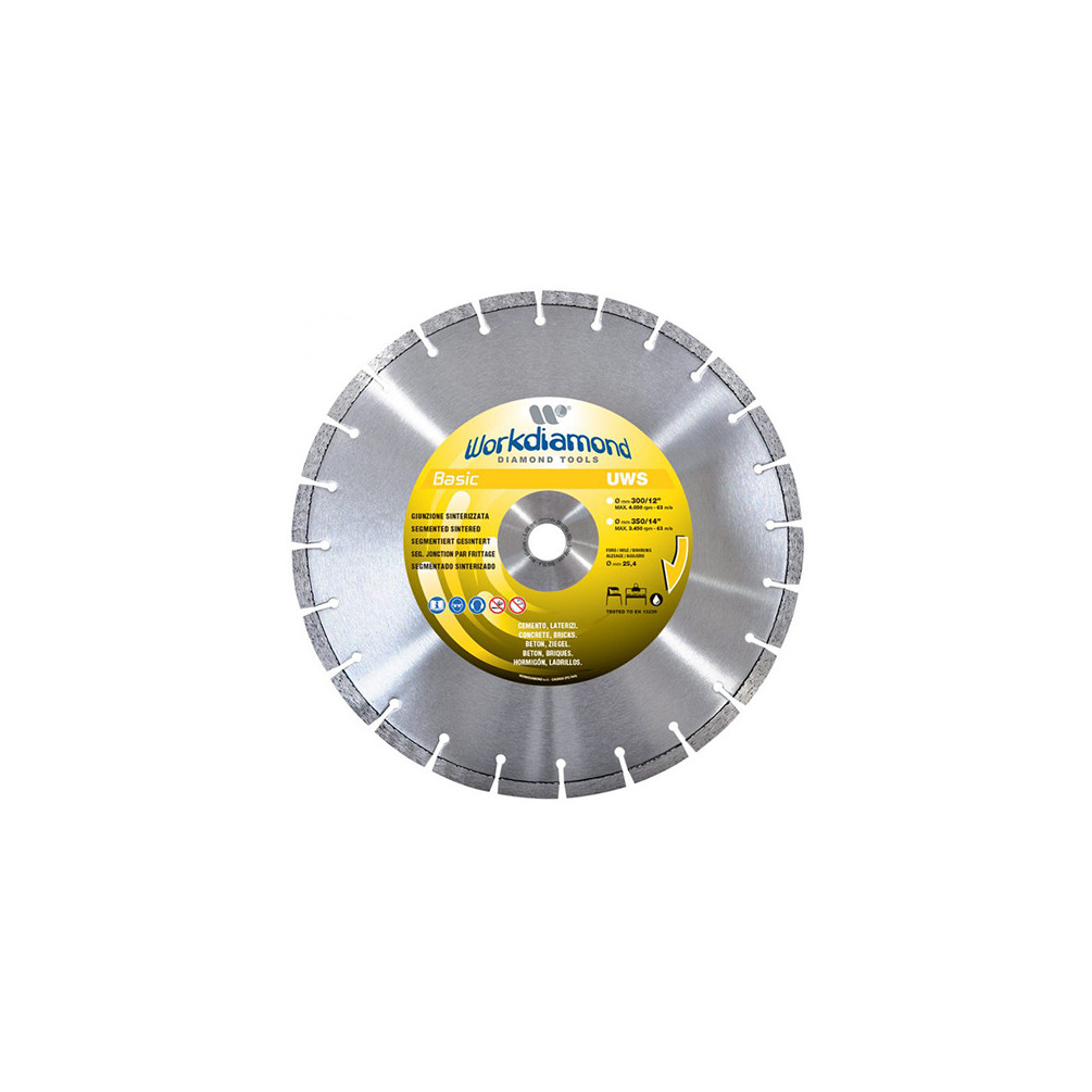 Disque diamant segmenté UWS - D. 125 x Al. 22,23 x H. 10 mm - Béton / Brique
