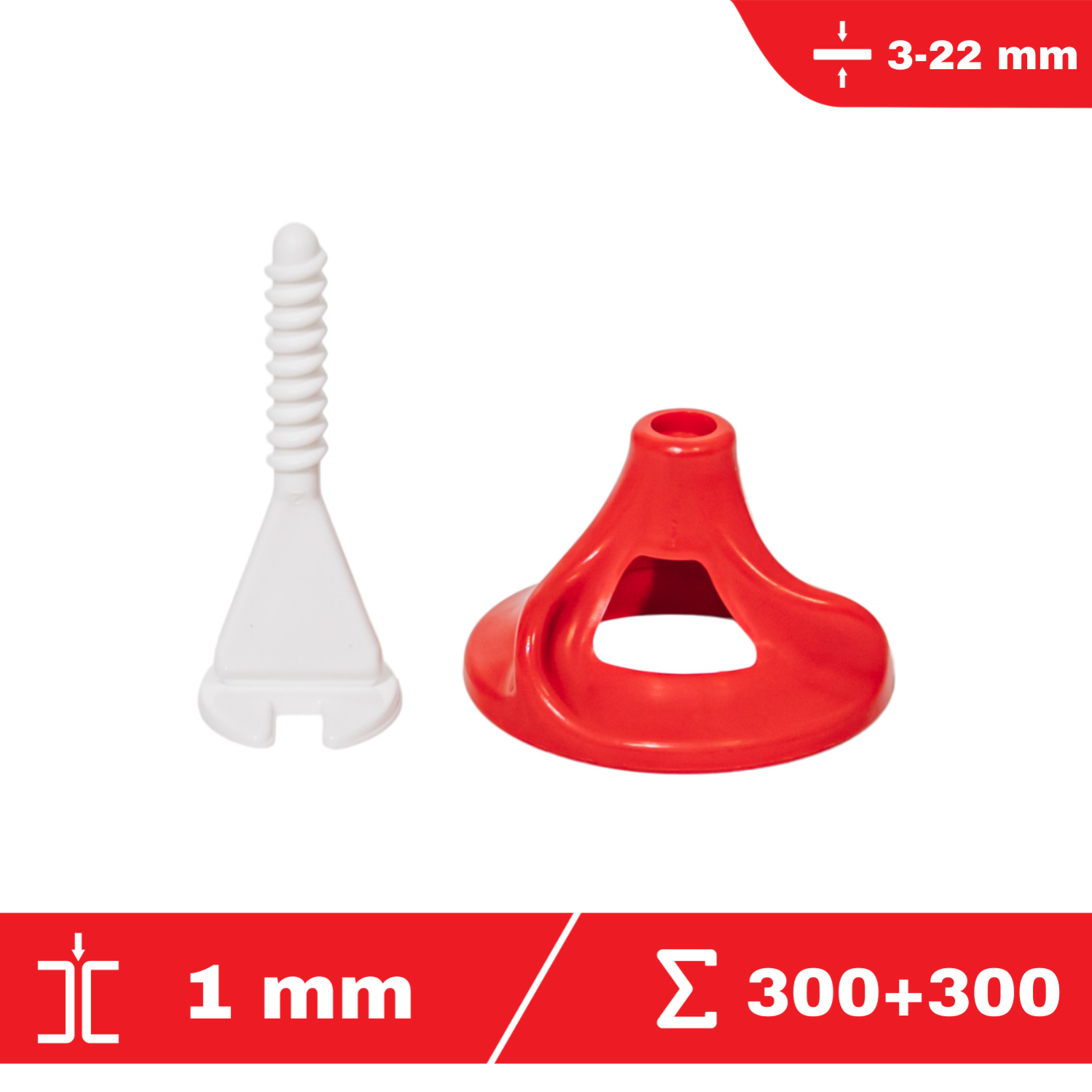 TWIST-IT kit 1 mm - 300 croisillons autonivelants + 300 cadrans - FLAT-PRO - système de nivellement de carrelage