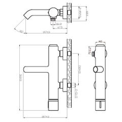 Manopola mitigeur bain-douche mécanique noir & béton 1