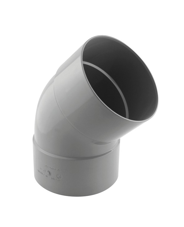 Coude PVC 45° Ø125 Femelle Femelle Labélisé NF