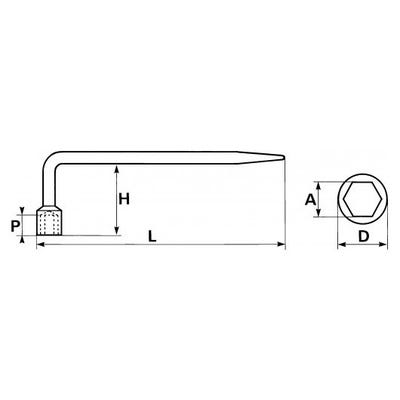 SAM OUTILLAGE - Clé à pipe de monteur en mm - 22 mm 1