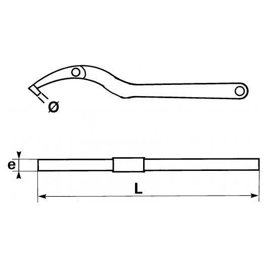 SAM OUTILLAGE - Clés articulées à ergot amovible pour écrous à encoches - Capacité: 95 - 155 mm 1