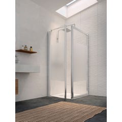 Paroi de douche fixe HAWAI Classic montage uniquement avec porte de douche BORA largeur réglable 77-79 profilé chromé verre dépoli 1 bande 0