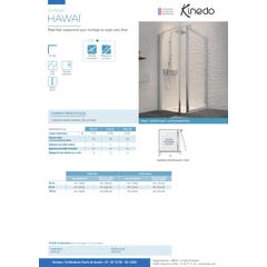 Paroi de douche fixe HAWAI Classic montage uniquement avec porte de douche BORA largeur réglable 97-99 profilé chromé verre transparent 1