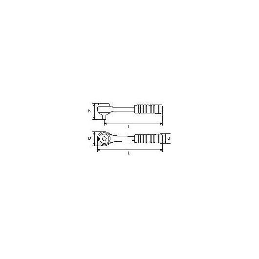 Cliquet 1/4'' pour douilles traversantes - SAM OUTILLAGE - R152B