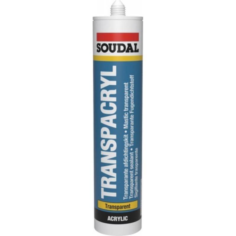 Mastic monocomposant acrylique plastoélastique TRANSPACRYL transparent après séchage jointage 10mm cartouche de 310ml