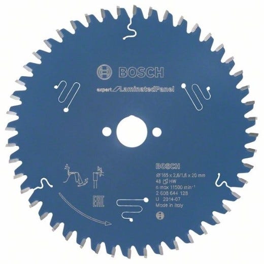 Bosch 2608644128 - Lame de Scie Circulaire Expert pour Laminated Panel, 165 x 20 x 2,6 mm, 48D 4