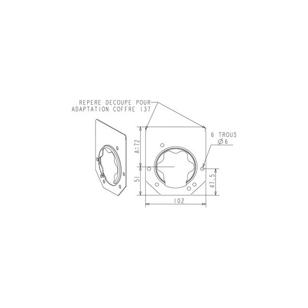 PLAQUE D´IMMOBILISATION TREUIL MOTEUR SOMFY/JOUE ALU (Longueur 205)