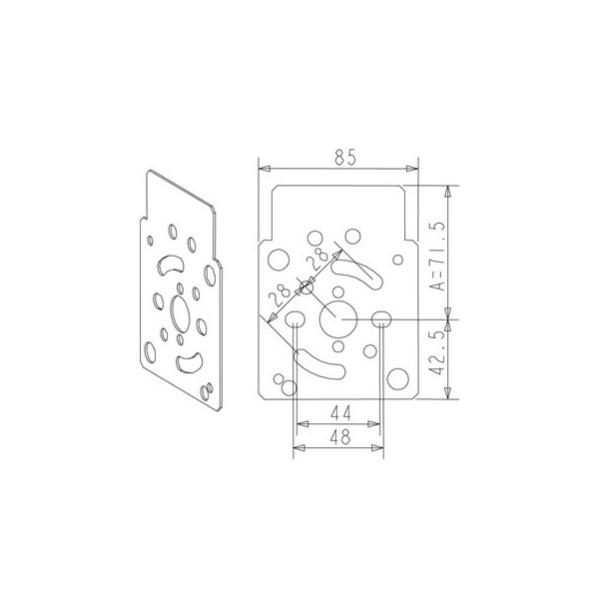 PLAQUE D´IMMOBILISATION TREUIL - MOTEUR SUR JOUE ALU