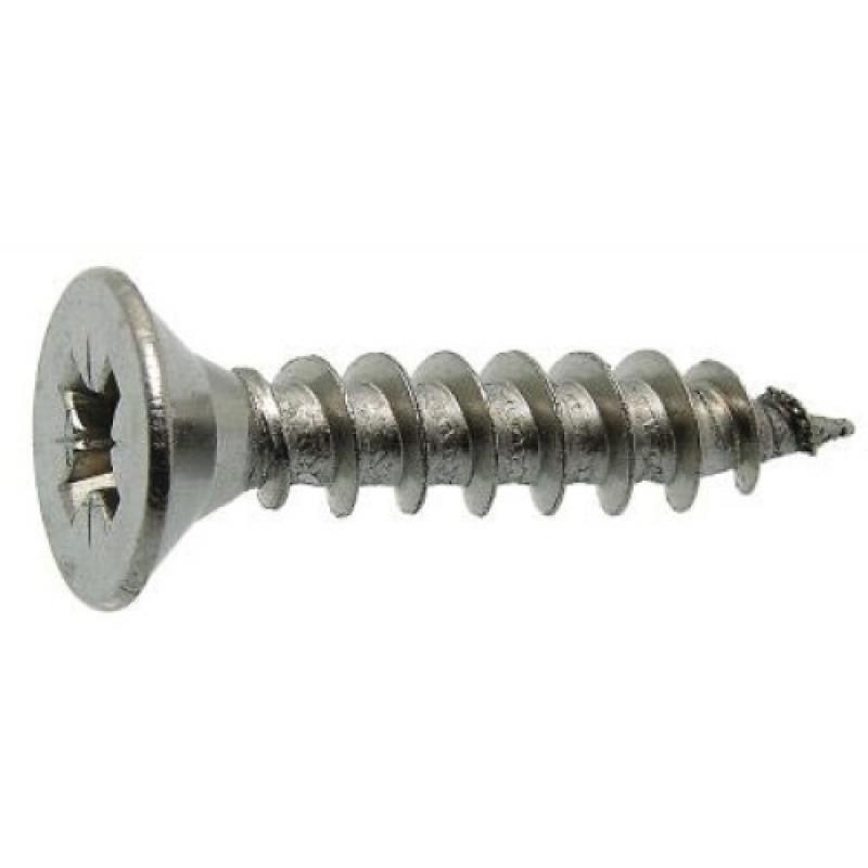 Vis bois aggloméré tête fraisée filetage total pozidriv inox A2 diamètre 6 mm longueur 90 mm boîte de 50 vis