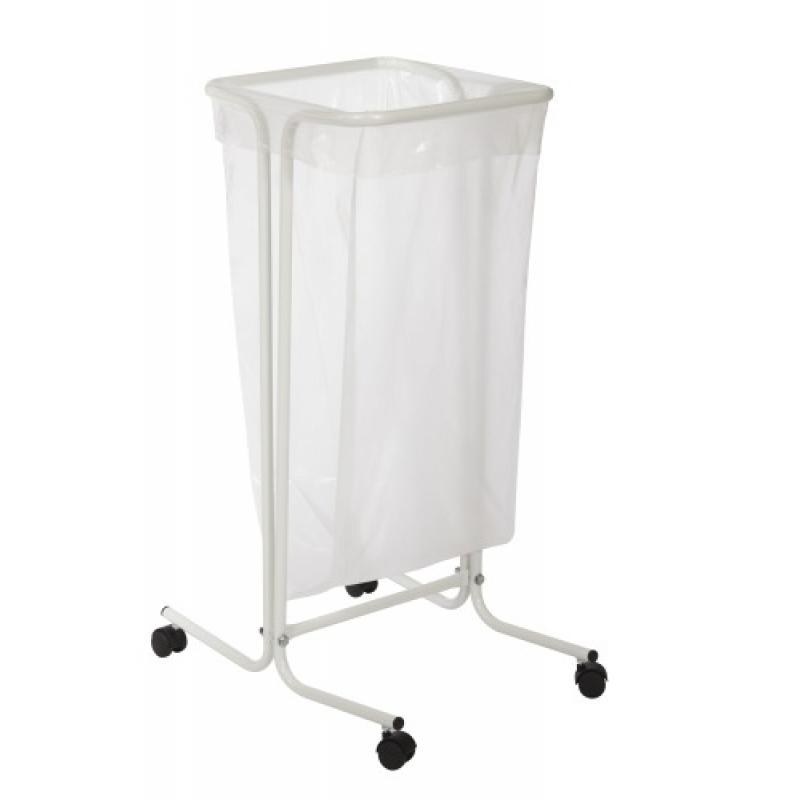 Support tubulaire sur roulettes Tubag pour sacs de 110l acier poudré maintien du sac par tension coloris gris manganèse