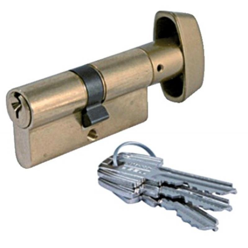 Cylindre double à bouton TE 5 laiton poli sur passe général 30B x 30