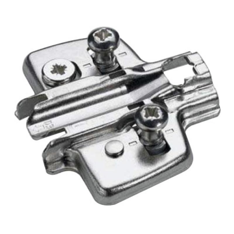 Embase avec réglage par excentrique avec vis Euro prémontées diam 5 x 8 mm distance 15 mm