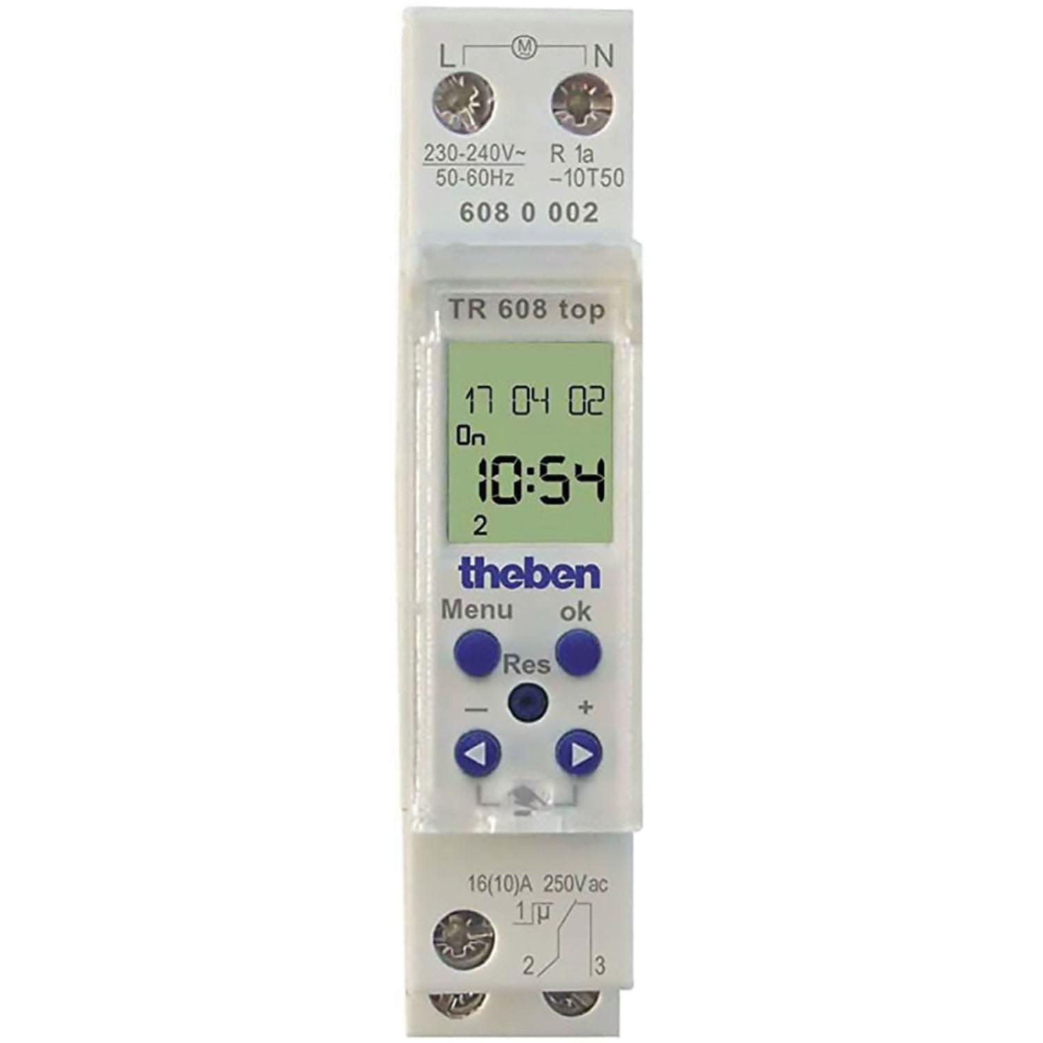 Interrupteur horloge digitale TR608 TOP 1m - THEBEN - 6080101