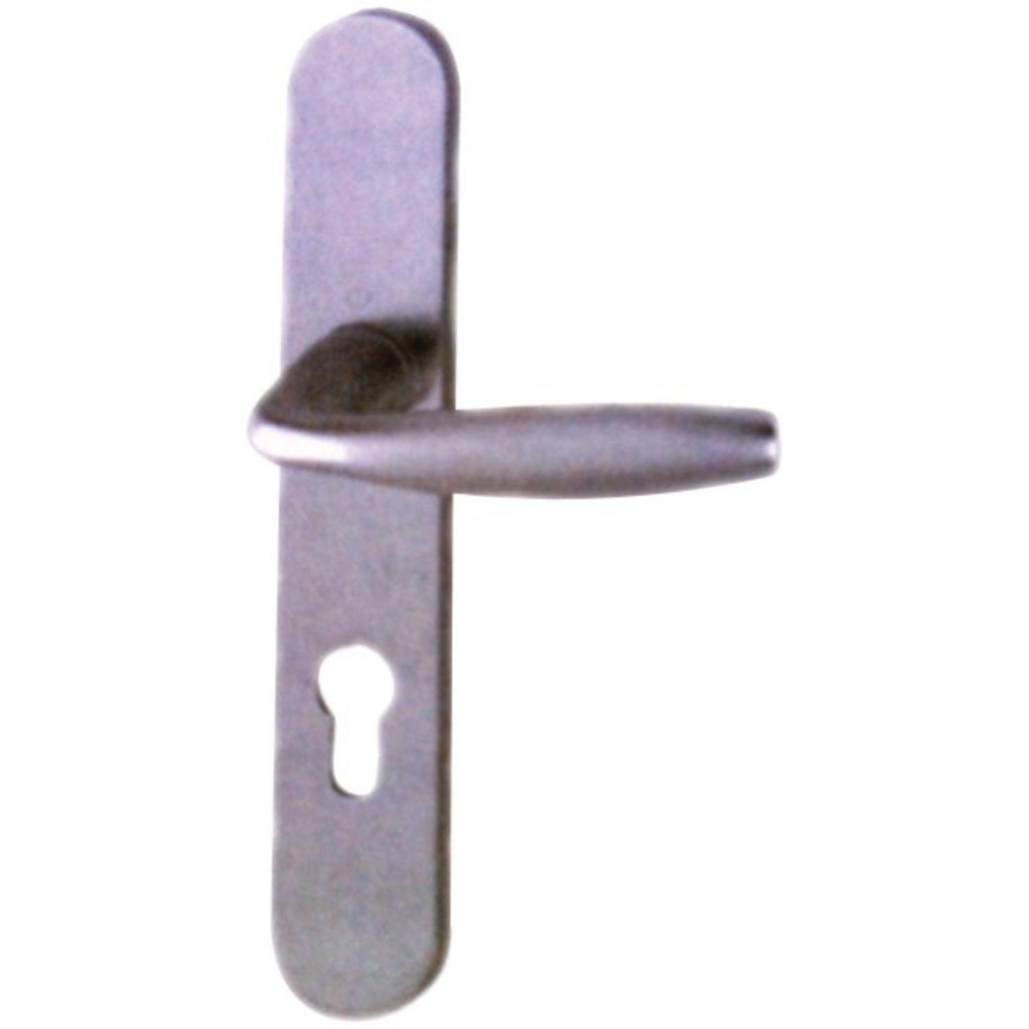 Ensemble de porte plaque large new york clé i champagne f2 hoppe - 1810/300m - 195mm - entr.7/70 c.7 - 38/47 - 3281944
