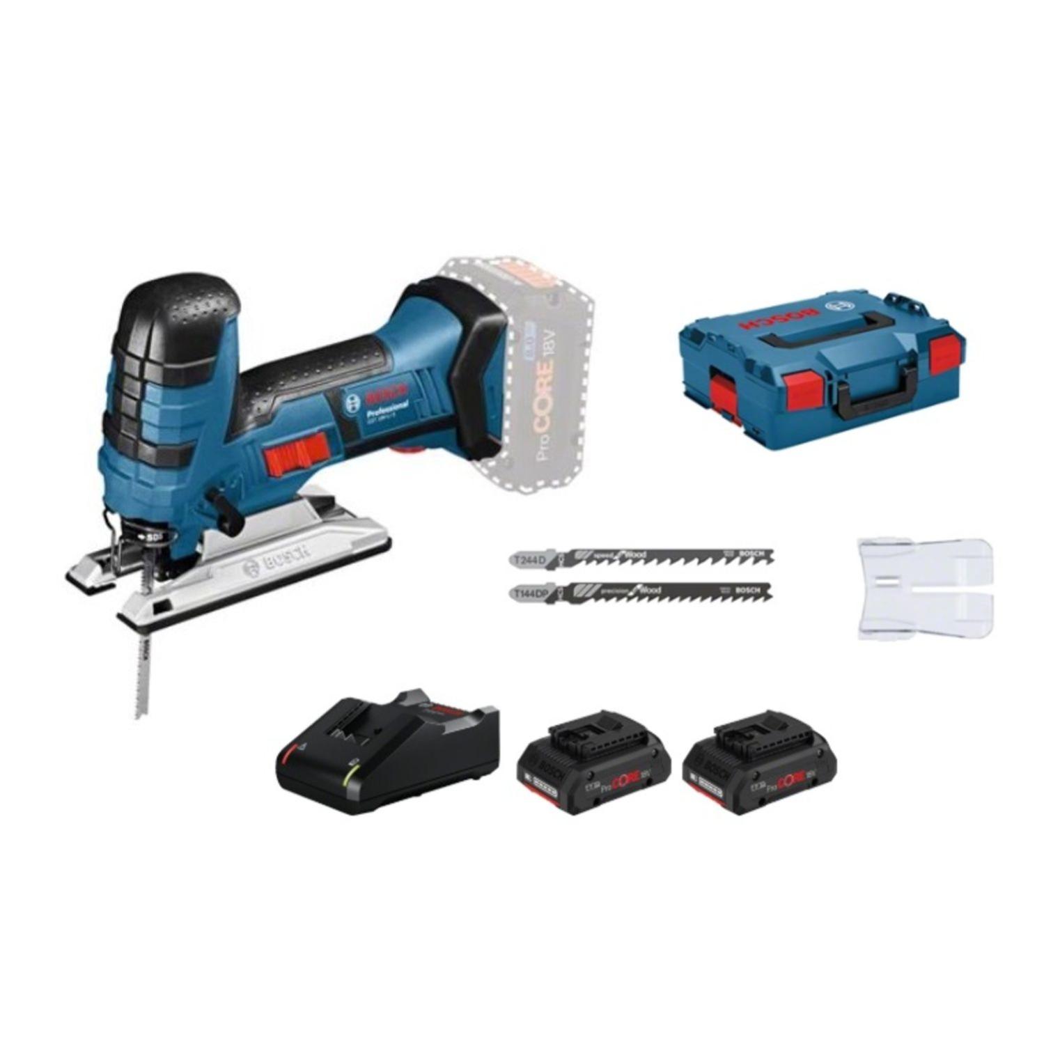 Scie sauteuse GST 18 V-LI + 2 batteries Procore 4Ah + chargeur + coffret L-Boxx - BOSCH
