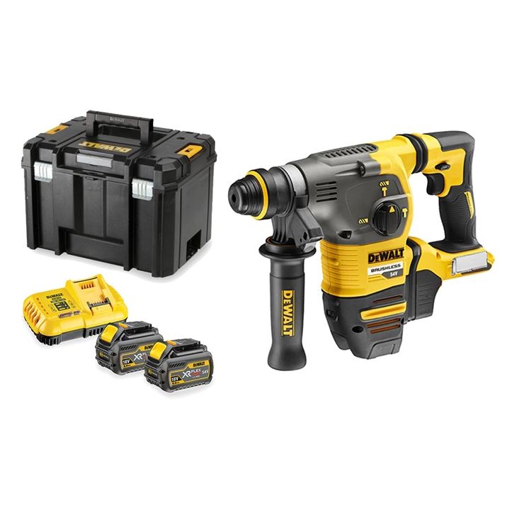 Perforateur-burineur SDS+ 54V + 2 batteries 6Ah + chargeur + coffret TSTAK - DEWALT - DCH333T2