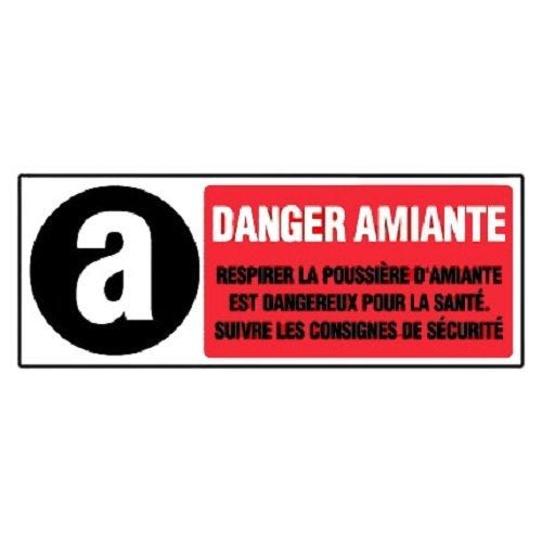 Panneaux d'interdictions rectangulaires 330x120mm ''Danger amiante'' - NOVAP - 4034355 0