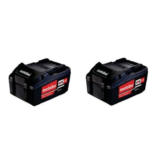 Pack 2 batteries LI-POWER 18 V 4.0Ah en boîte carton - METABO 0