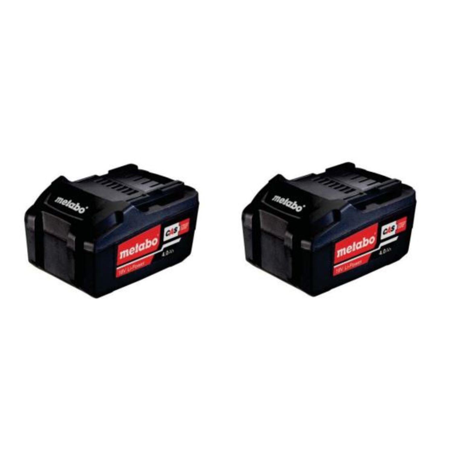 Pack 2 batteries LI-POWER 18 V 4.0Ah en boîte carton - METABO
