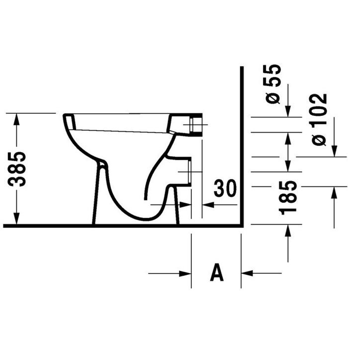 Cuvette WC sur pied sortie horizontale D-CODE 48cm - DURAVIT - 2108090000 2