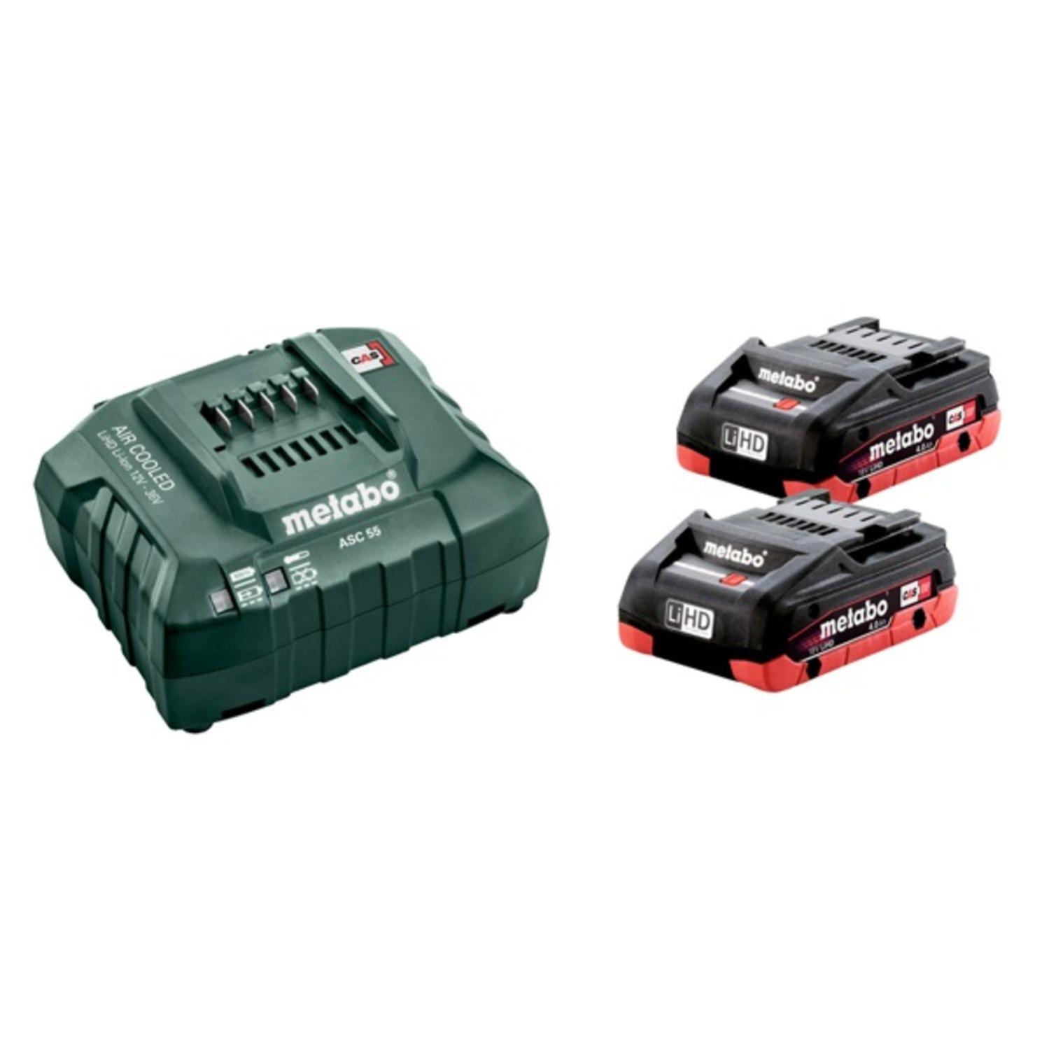 Pack de 2 batteries LiHD 18 V 4Ah avec un chargeur ASC 55 - METABO - 685174000