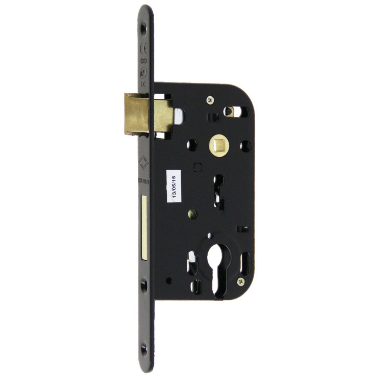 Serrure à larder Multibat à profil européen Axe 50mm finition nickelé à bout rond - JPM - 210000-06-1J