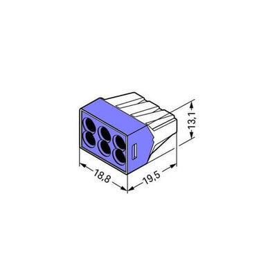Bornes pour boîtes de dérivation H13,1mm avec boîtier transparent 06 conducteurs nouveau modèle boîte de 50 - WAGO - 773-106 1