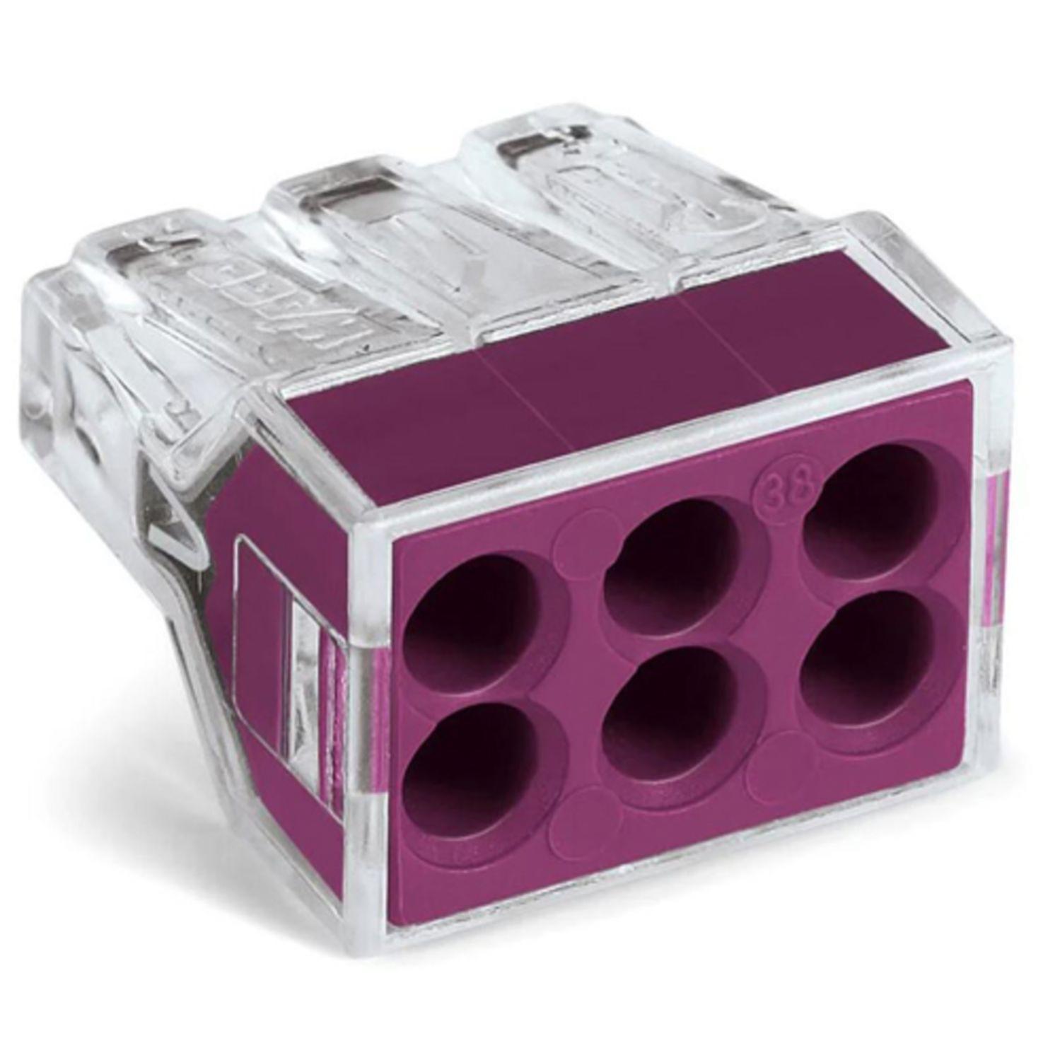 Bornes pour boîtes de dérivation H13,1 mm avec boîtier transparent 06 conducteurs nouveau modèle - WAGO - 773-106