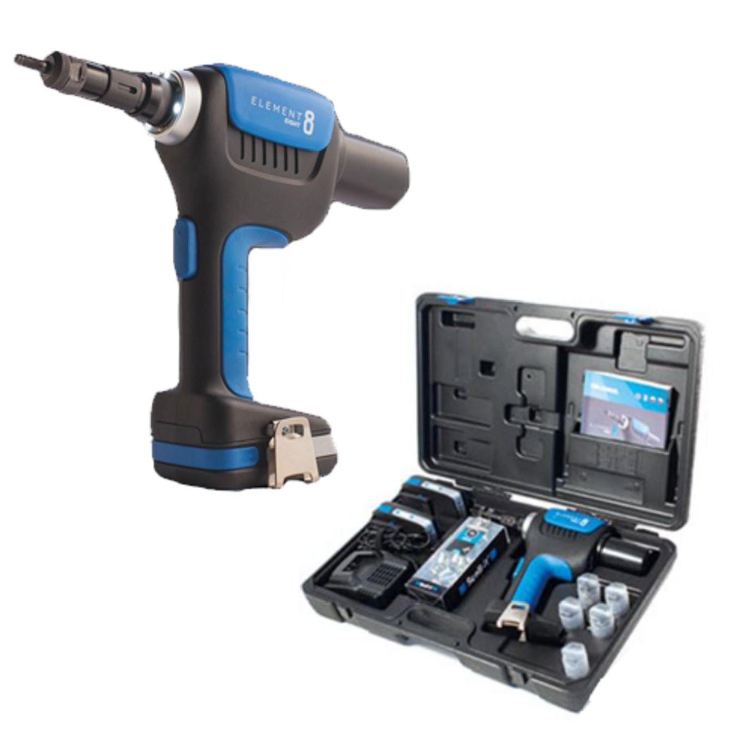 Sertisseuse 18V écrous à sertir M3 à M8 + 2 batteries 4Ah + chargeur + coffret - SCELL IT - E-8-2XBAT