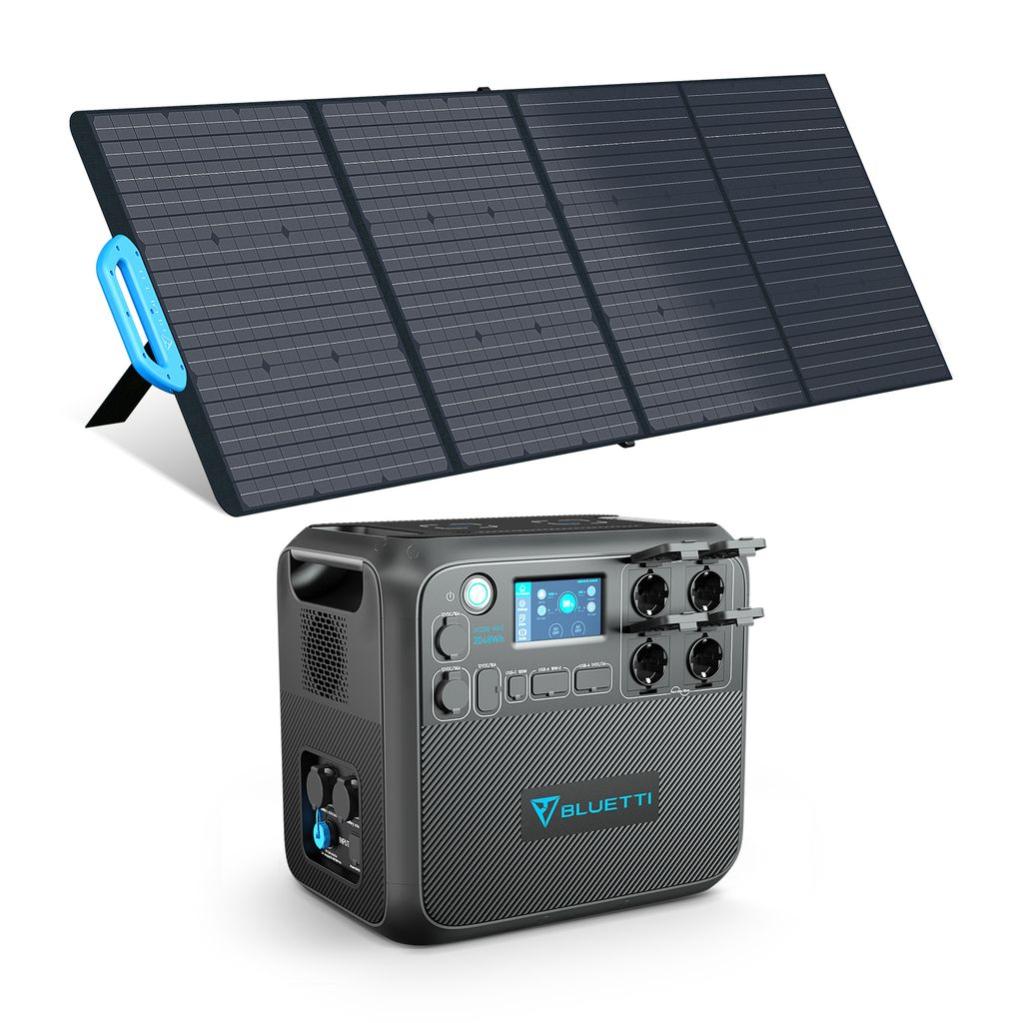 Kit complet de génerateur solaire BLUETTI AC200MAX Station energie 2200W/2048Wh avec 1 pc panneau solaire 200W