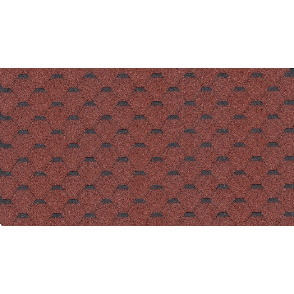 Bardeaux bitumineux Hexagonal Rock H-RED, couleur rouge - bitume toiture 4